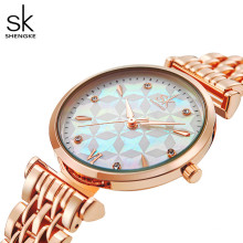 SHENGKE K0136 Women Watch Fashion Ladies Wristwatch Luxury Watch Original Design Rose Gold Reloj Mujer